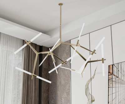 现代金属吊灯3D模型下载